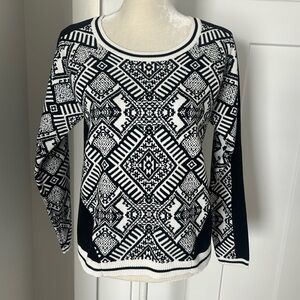 Nicole by Nicole Miller Geometric Print Sweater